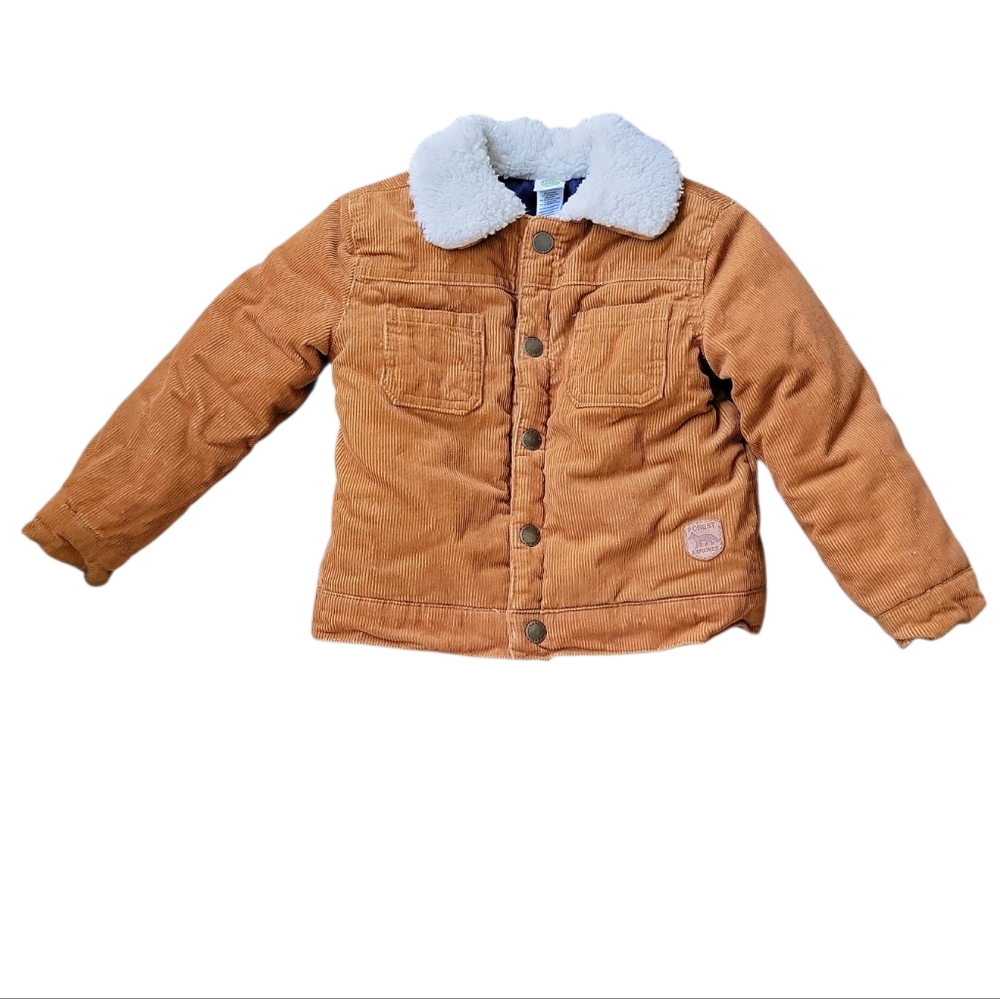 Kids Tan Corduroy Jacket with White Collar Size 2T